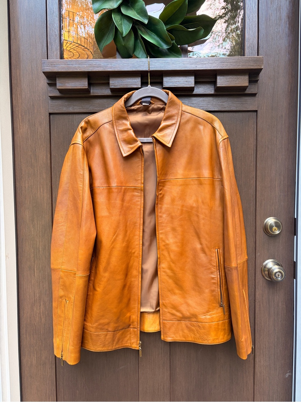 Men’s Cognac Brown 100% Genuine Leather Jacket